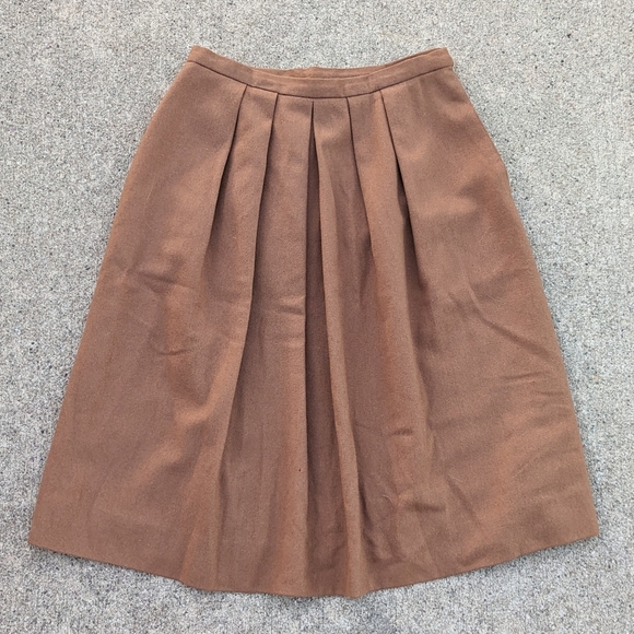 1980's CINNAMON WOOL SKIRT 80's midi M - Picture 6 of 10